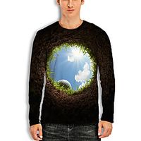 Men's Unisex Tee T shirt Shirt 3D Print Graphic Prints Golf Print Long Sleeve Daily Tops Casual Designer Big and Tall Black miniinthebox - thumbnail