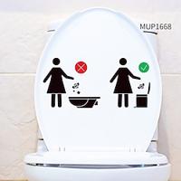 Bathroom Creative Prohibition Signs Toilet Decals - Removable Stickers for Bathroom Home Decor - Toilet Wall Stickers for Unique Background Decoration Lightinthebox