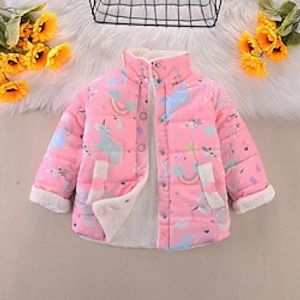 Toddler Girls' Puffer Jacket Solid Color Fashion Outdoor Coat Outerwear 3-7 Years Winter Pink Lightinthebox