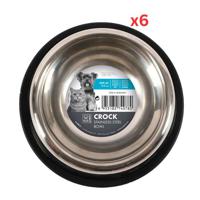 M-pets Crock Stainless Steel Bowl Small (Pack of 6)