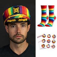 Rainbow Captain's Yacht Sailors Hat Socks 90PCS Pride Theme Stickers Queer LGBT LGBTQ Adults' Unisex Gay Lesbian for Pride Parade Pride Month Party Carnival Lightinthebox