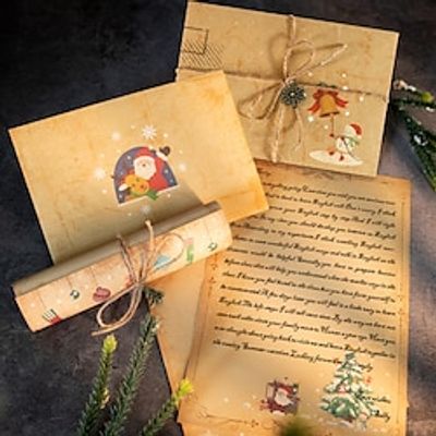 6pcs60pcs Christmas Kraft Paper Letter Paper Envelope Stickers For Making Invitation Cards. Lightinthebox