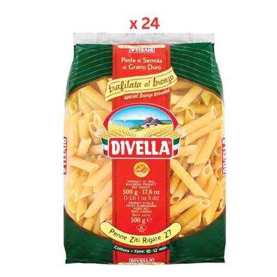 Divella Penne Ziti Rigate 27 Bronzo Pasta, 24X500G