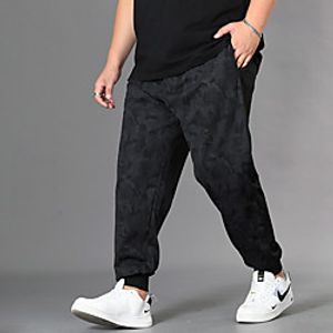 Men's Stylish Casual / Sporty Comfort Breathable Daily Sports Pants Pants Solid Color Full Length Pocket Black miniinthebox