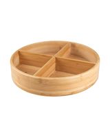Little Storage Bamboo Lazy Susan with Divider