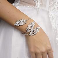Women's Tennis Bracelet Classic Leaf Precious Fashion Luxury Rhinestone Bracelet Jewelry Silver / Gold For Wedding Gift Engagement Lightinthebox