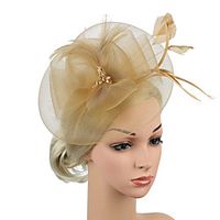 explosive amazon feather headdress bridal hair accessories net yarn headdress little hat jockey festival headdress hair accessories miniinthebox - thumbnail