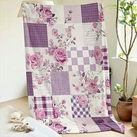 Patchwork Country Pattern Throws Blanket Flannel Throw Blankets Warm All Seasons Gifts Big Blanket Lightinthebox