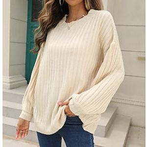 Women's Shirt Blouse Black Blue Pink Plain Cut Out Crochet Long Sleeve Casual Daily Basic Round Neck Regular S miniinthebox