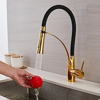 Kitchen Faucet Pull Down Sink Mixer Taps, 360 Swivel Flexible Tube Pipe Brass Taps, Single Handle with Hot and Cold Water Hose miniinthebox - thumbnail