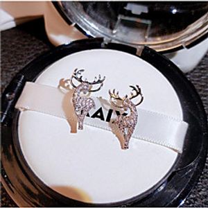 Women's Stud Earrings Geometrical Elk Stylish Earrings Jewelry White For Office / Career Daily Wear 2 Pieces miniinthebox