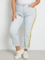 Plus Size Patchwork Pocket Design Zip Design Jeans - thumbnail