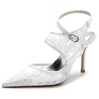 Women's Wedding Shoes Dress Shoes Wedding Party Daily Embroidered Wedding Heels Bridal Shoes Bridesmaid Shoes Lace Embroidery Stiletto Heel Pointed Toe Elegant Fashion Cute Lace Ankle Strap Black Lightinthebox - thumbnail