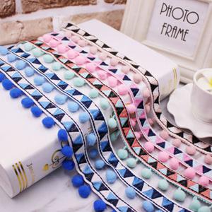 Colorful Mini Pom Pom Trim Ball Fringe Ribbon