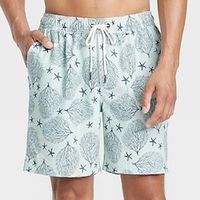 Men's Swim Shorts Swim Trunks Board Shorts Beach Shorts Pocket Drawstring Elastic Waist Graphic Comfort Short Casual Holiday Beach Hawaiian Stylish Beige Light Blue Lightinthebox - thumbnail