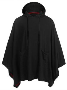 Men Irregular Mantle Loose Bat Sleeve Cloak Hoodie For Halloween