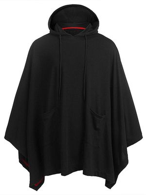 Men Irregular Mantle Loose Bat Sleeve Cloak Hoodie For Halloween