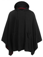 Men Irregular Mantle Loose Bat Sleeve Cloak Hoodie For Halloween - thumbnail