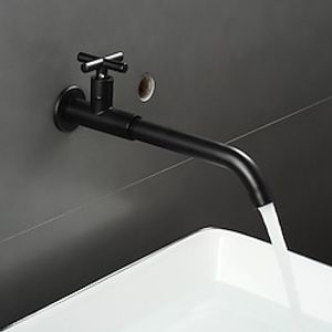 Bathroom Faucet Sink Only Cold Water Basin Taps Wall Mounted, 360 Rotates Single Handle Antique Brass Washroom Vessel Tap Black Chrome Golden White Lightinthebox