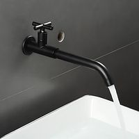 Bathroom Faucet Sink Only Cold Water Basin Taps Wall Mounted, 360 Rotates Single Handle Antique Brass Washroom Vessel Tap Black Chrome Golden White Lightinthebox - thumbnail