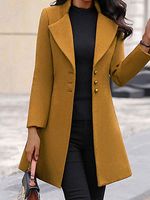 Casual Loose Solid Color Single-breasted Cardigan Woolen Coat - thumbnail