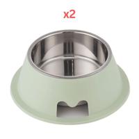 Pet Feedrer With Stainless Steel Bowl & Non Slip Rubber Bottom - 13.5X6.6Cm (Pack of 2)