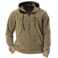 Graphic Cowboy Daily Classic Casual Men's 3D Print Hoodie Quarter Zipp Hoodie Sports Outdoor Holiday Going out Hoodies Light Brown Brown Green Hooded Front Pocket Spring   Fall Designer Lightinthebox - thumbnail