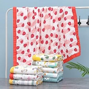 pure cotton six-layer gauze towel is wrapped by high-density infants and young children by baby swaddling baby blanket wrap towel bath towel miniinthebox