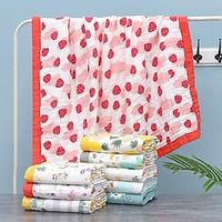 pure cotton six-layer gauze towel is wrapped by high-density infants and young children by baby swaddling baby blanket wrap towel bath towel miniinthebox - thumbnail