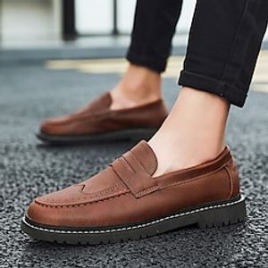 Men's Loafers  Slip-Ons Business Casual Daily Office  Career PU Black Brown Fall Lightinthebox