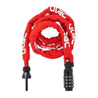 Ulac 52nd Street Steel Chain Lock Combo Red