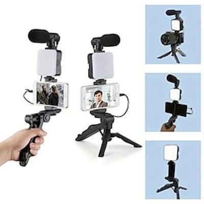 Mobile Microphone Light Kit Portable Mobile Tripod Fill Light Microphone Set Used For Live Broadcast On Site Lightinthebox