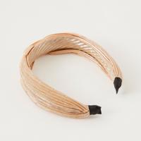 Glittery Pleated Head Band with Knot Detail
