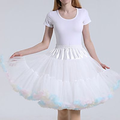 Women's Performance Homecoming Active Casual Short Skirts Color Block Layered Tulle Pleated White miniinthebox