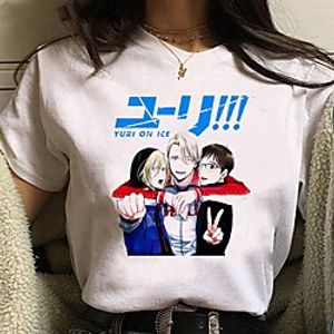 Inspired by Yuri on Ice Cosplay Anime Cartoon Polyester  Cotton Blend Print Harajuku Graphic Kawaii T-shirt For Women's  Men's Lightinthebox