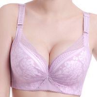 Sexy Deep V Adjustable Printed Gather Ultra-thin Soft Breathable Bras