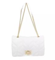 Baldinini Trend Elegant White Shoulder Bag with Golden Accents (BA-23344)