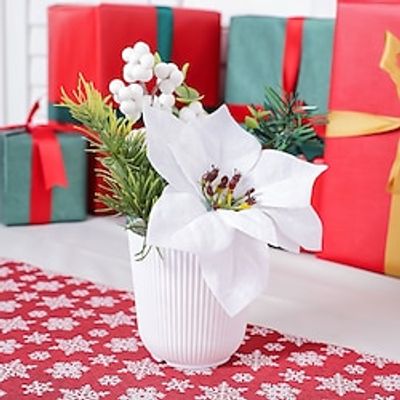 1pc Simulation Of Huafa Caiguo Potted Plant Suitable For Christmas Home, Restaurant, Outdoor Activities, Landscaping, Office Decoration Lightinthebox