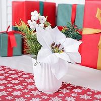 1pc Simulation Of Huafa Caiguo Potted Plant Suitable For Christmas Home, Restaurant, Outdoor Activities, Landscaping, Office Decoration Lightinthebox - thumbnail