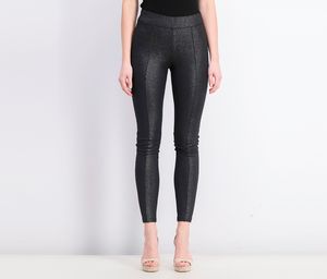 Womens Metallic Pants  Black