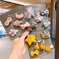 5pcs Kids / Toddler Girls' Active / Sweet Floral / Cartoon Floral Style / Bow Hair Accessories Yellow / Blushing Pink / Dusty Rose / Clips  Claws miniinthebox - thumbnail