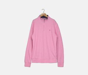 Boys Cotton-Mesh Half-Zip Pullover  Pink