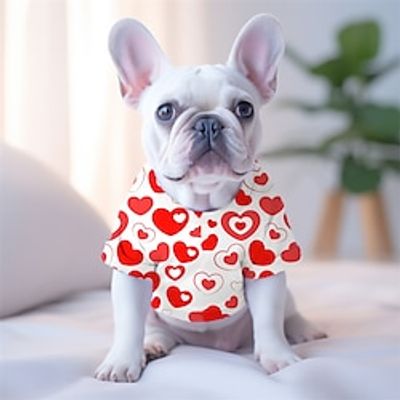 Valentine's Day Dog Shirt  T-Shirt Heart Fashion Casual Outdoor Dog Clothes Puppy Clothes Dog Outfits Breathable Red Purple Costume for Girl and Boy Dog Lightinthebox