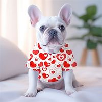 Valentine's Day Dog Shirt  T-Shirt Heart Fashion Casual Outdoor Dog Clothes Puppy Clothes Dog Outfits Breathable Red Purple Costume for Girl and Boy Dog Lightinthebox - thumbnail