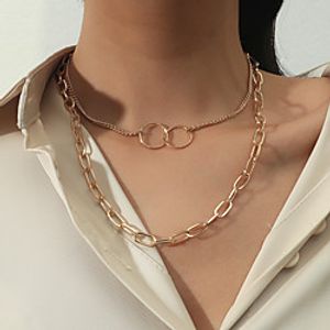 Women's Choker Necklace Necklace Lariat Simple European Sweet Alloy Gold 40-60 cm Necklace Jewelry 2pcs For Party Evening Street Prom Birthday Party Festival miniinthebox