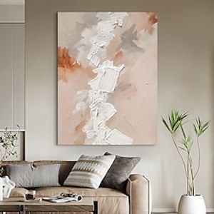 Oil Painting Hand Painted Vertical Abstract Contemporary Rolled Canvas (No Frame) miniinthebox