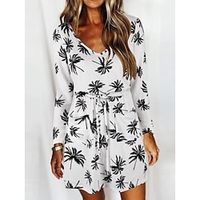 Women's Casual Dress T Shirt Dress Tee Dress Mini Dress Black White Orange Long Sleeve Graphic Lace up Winter Fall Spring V Neck Classic Daily Weekend Loose Fit 2023 S M L XL 2XL miniinthebox - thumbnail