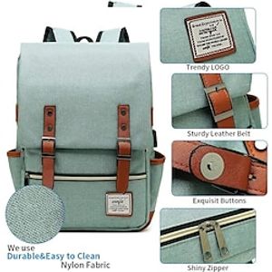 Vintage 16 inch Laptop Backpack Women Canvas Bags Men canvas Travel Leisure Backpacks Retro Casual Bag School Bags For Teenagers Lightinthebox
