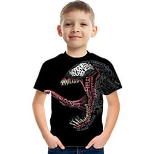 Kids Boys' T shirt Tee Short Sleeve Graphic Children Tops Active Black 3-12 Years Lightinthebox