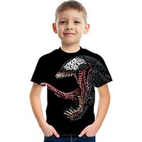 Kids Boys' T shirt Tee Short Sleeve Graphic Children Tops Active Black 3-12 Years Lightinthebox - thumbnail